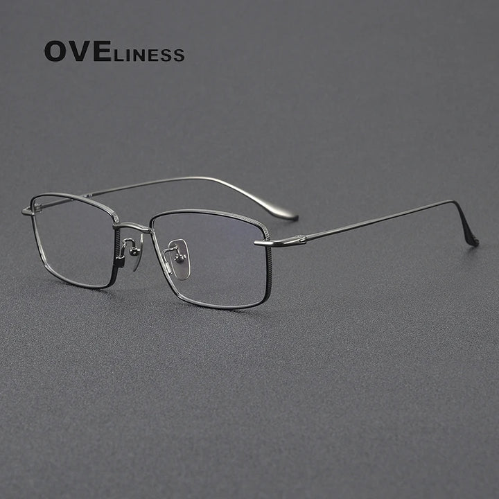 Oveliness Unisex Full Rim Square Titanium Eyeglasses 3175 Full Rim Oveliness black gun  