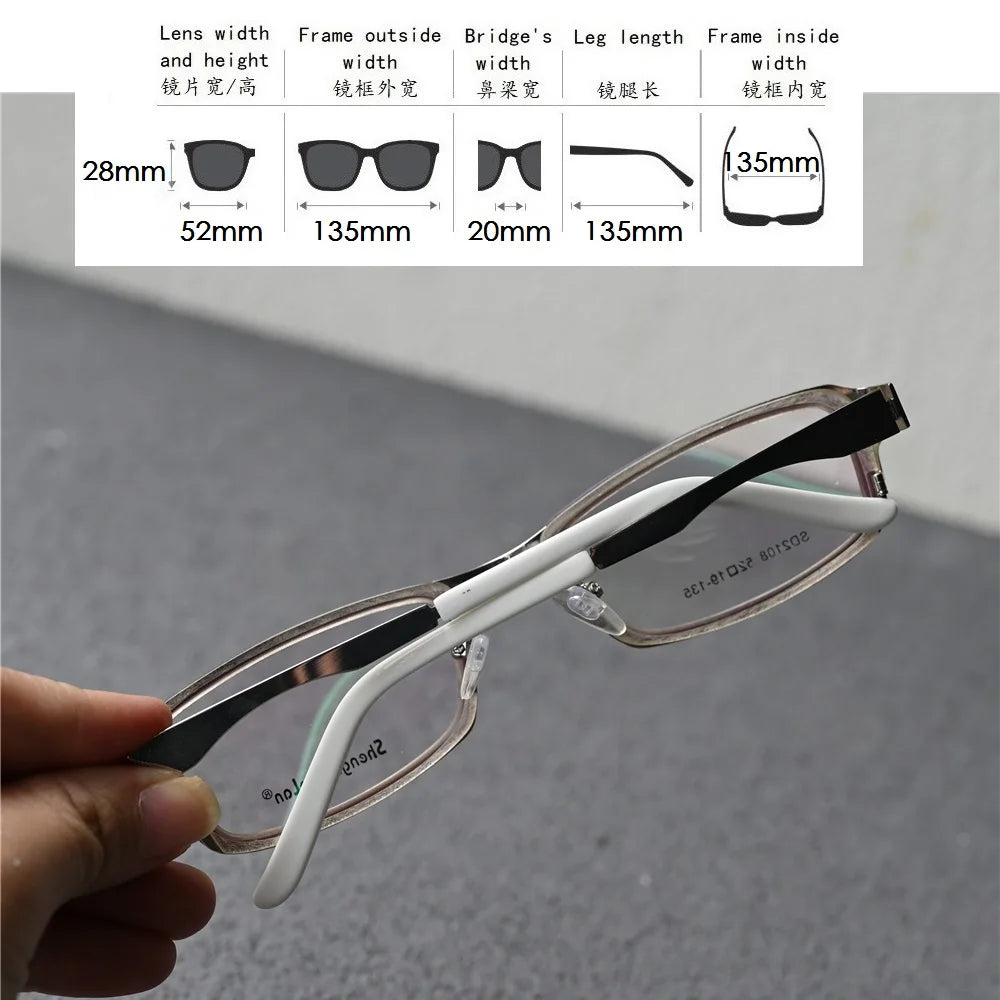 Cubojue Unisex Full Rim Rectangle Alloy Acetate Reading Glasses 2108 Reading Glasses Cubojue   