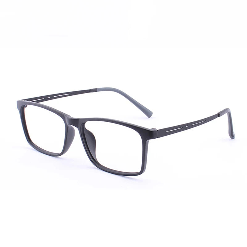 Hdcrafter Unisex Full Rim Big Square Tr 90 Titanium Eyeglasses 88033 Full Rim Hdcrafter Eyeglasses Matte-Black