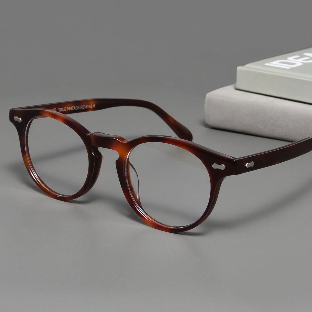 Black Mask Unisex Full Rim Round Acetate Eyeglasses BM-M505