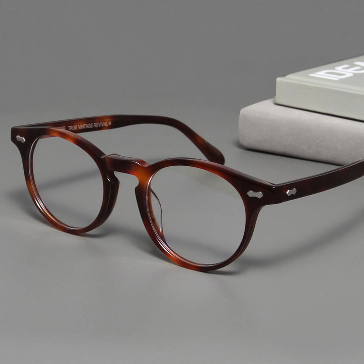Black Mask Unisex Full Rim Round Acetate Eyeglasses BM-M505