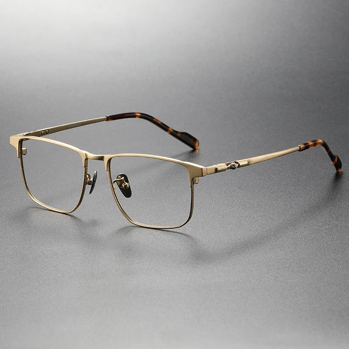 Aimee Unisex Full Rim Square Rectangle Titanium Acetate Eyeglasses 5159 Full Rim Aimee Golden  