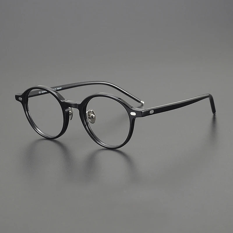 Black Mask Unisex Full Rim Round Acetate Eyeglasses 195495