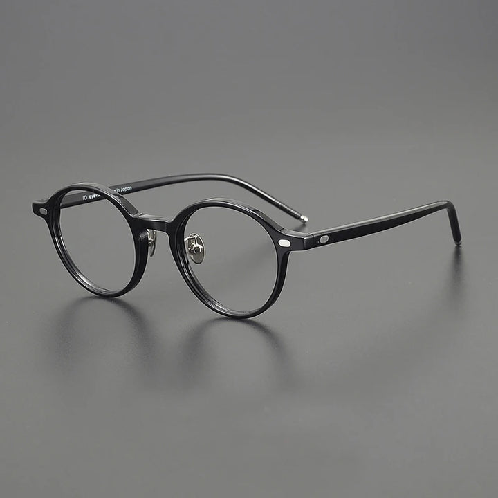 Black Mask Unisex Full Rim Round Acetate Eyeglasses 195495