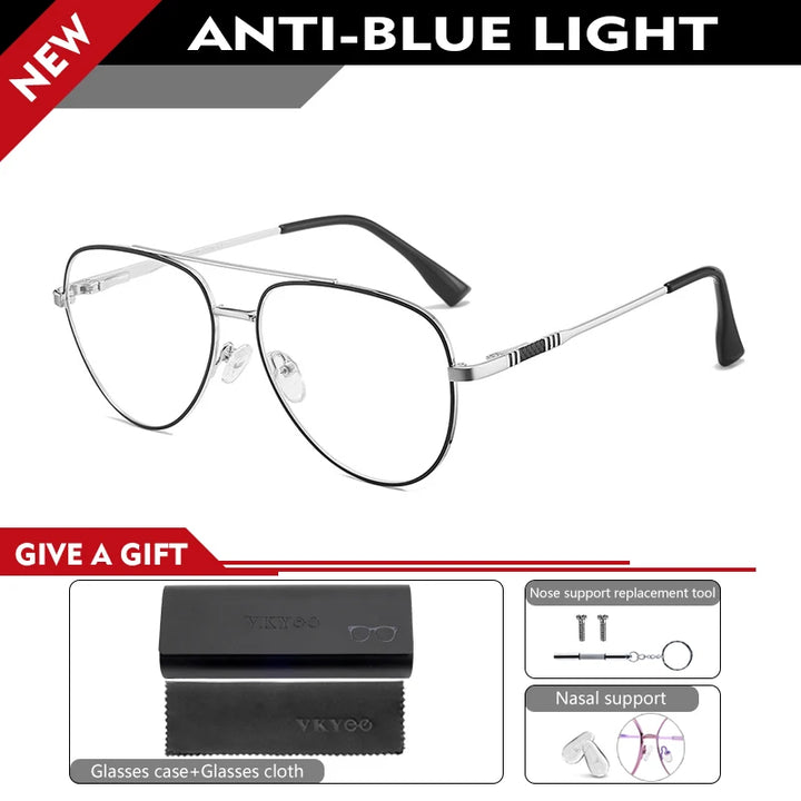 Vicky Women's Full Rim Oval Double Bridge Alloy Reading Glasses 76912