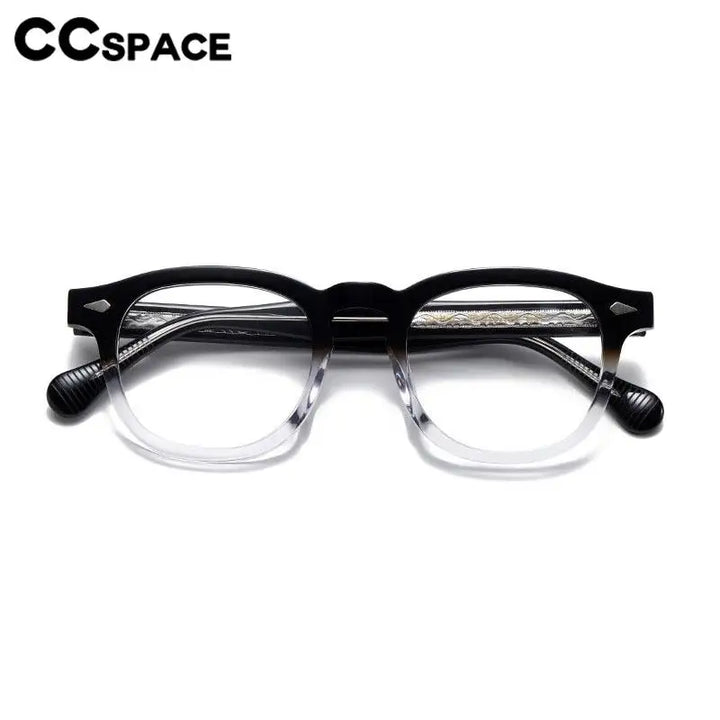 CCSpace Unisex Full Rim Square Acetate Eyeglasses 57314 Full Rim CCspace   