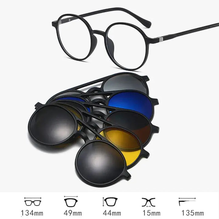 Hdcrafter Unisex Full Rim Square Acetate Frames  With Clip On Sunglasses 515670 Hdcrafter Eyeglasses