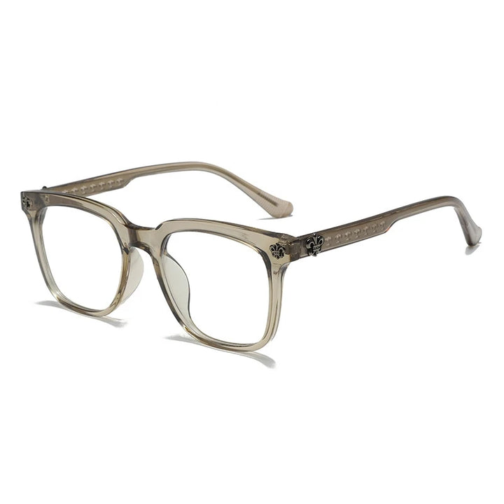 Yimaruili Unisex Full Rim Square Tr 90 Eyeglasses Y72318 Full Rim Yimaruili Eyeglasses Khaki  