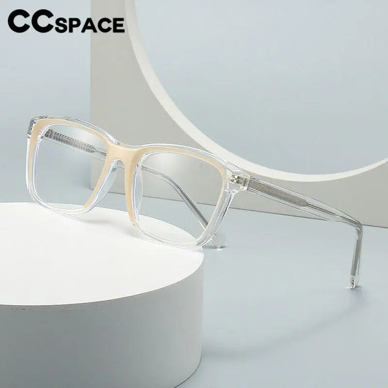 CCSpace Unisex Full Rim Square Plastic Eyeglasses 56841 Full Rim CCspace   