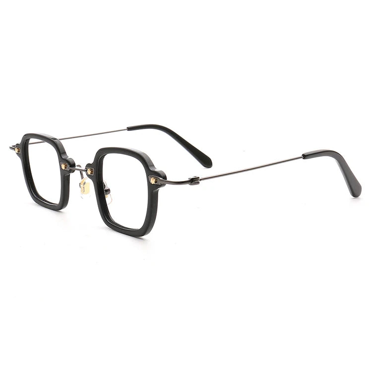 Muzz Men's Full Rim Small Square Acetate Alloy Eyeglasses M0011 Full Rim Muzz C1  