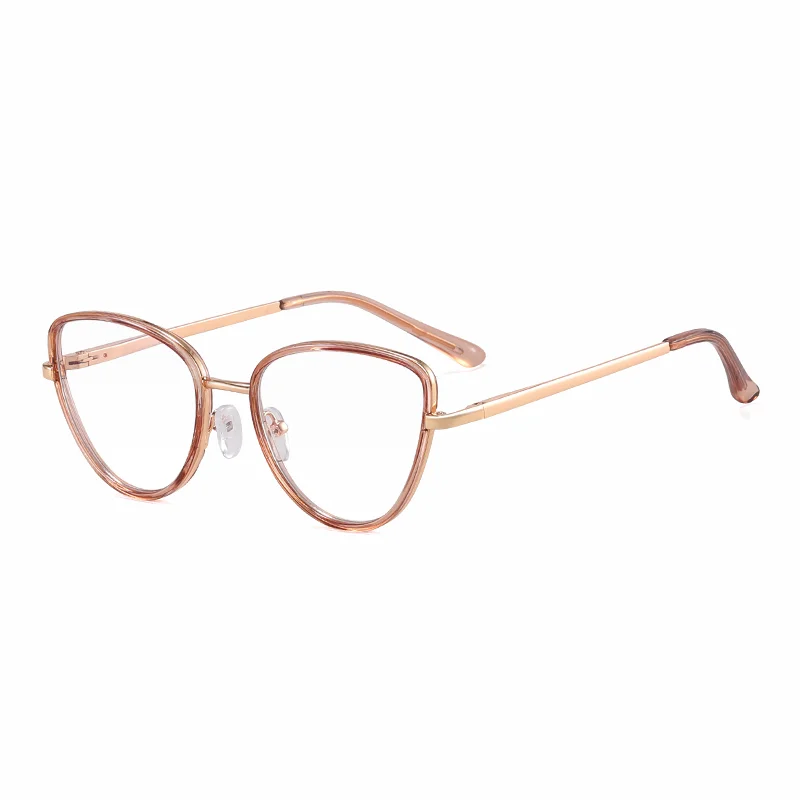 Ralferty Youth's Unisex Full Rim Cat Eye Tr 90 Alloy Eyeglasses 991012 Full Rim Ralferty C6 Clear Brown CHINA 