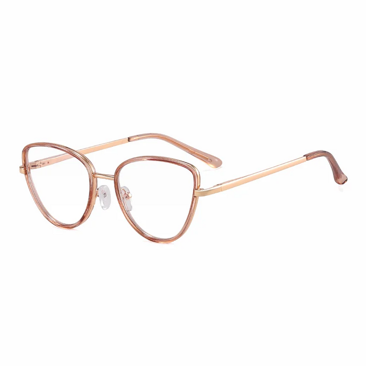 Ralferty Youth's Unisex Full Rim Cat Eye Tr 90 Alloy Eyeglasses 991012 Full Rim Ralferty C6 Clear Brown CHINA 