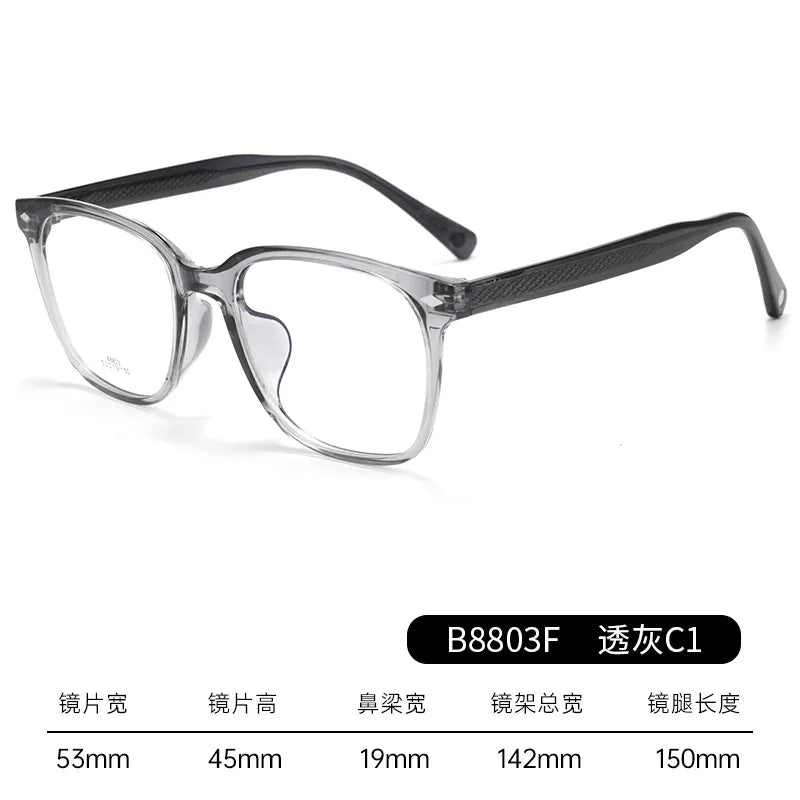 CCspace Unisex Full Rim Square Brow Line Acetate Alloy Eyeglasses 314960