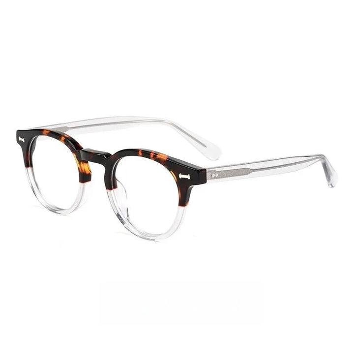 Yimaruili Unisex Full Rim Round Acetate Eyeglasses Kbt9861 Full Rim Yimaruili Eyeglasses Transparent  
