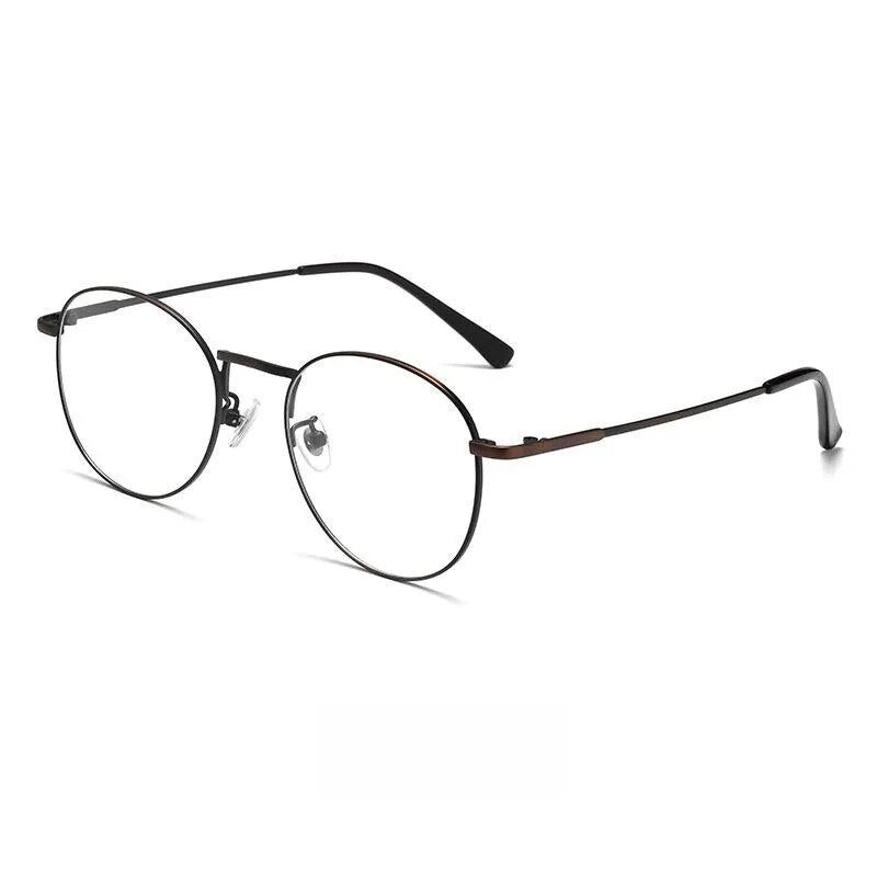 Yimaruili Men's Full Rim Round Titanium Alloy Eyeglasses 9254 Full Rim Yimaruili Eyeglasses   