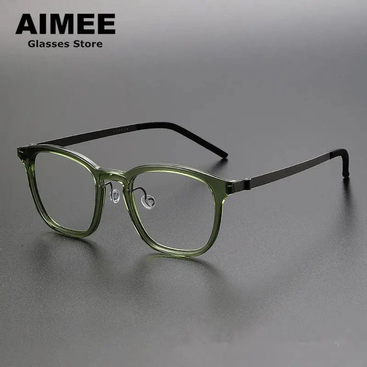 Aimee Full Rim 104700 Unisex Screwless Titanium Acetate Square Frames FuzWeb