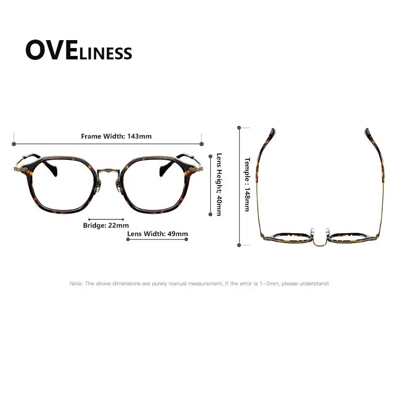 Oveliness Unisex Full Rim Oval Acetate Titanium Eyeglasses 926010