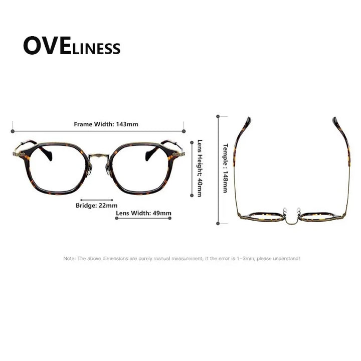 Oveliness Unisex Full Rim Oval Acetate Titanium Eyeglasses 926010