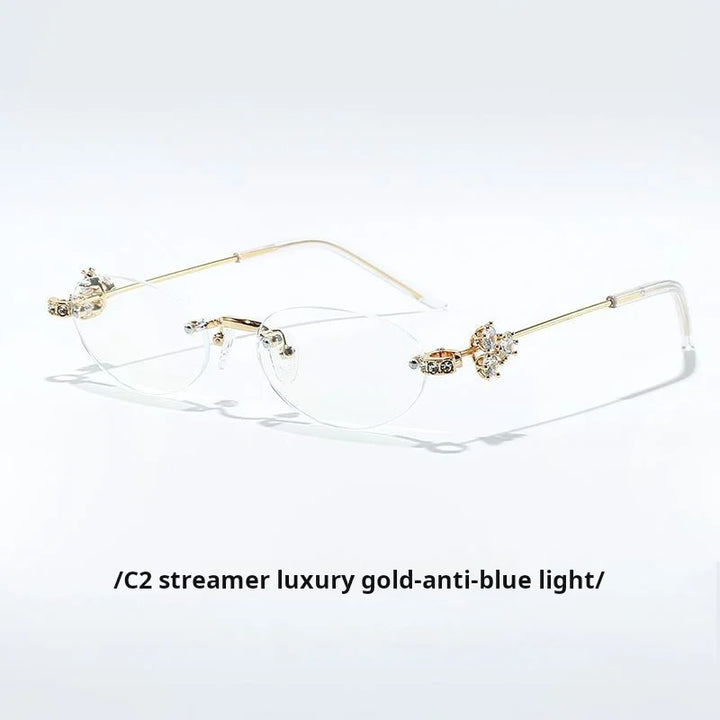 Momoja Women's Rimless Oval Titanium-Alloy Eyeglasses  770803