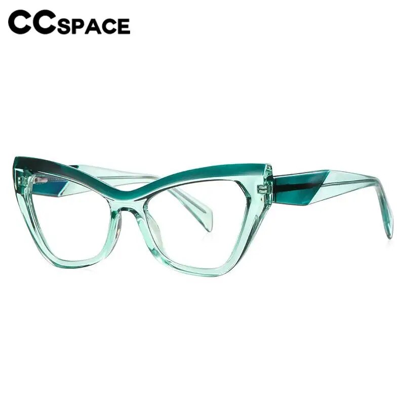 CCSpace Women's Full Rim Cat Eye Tr 90 Titanium Eyeglasses 57062 Full Rim CCspace   