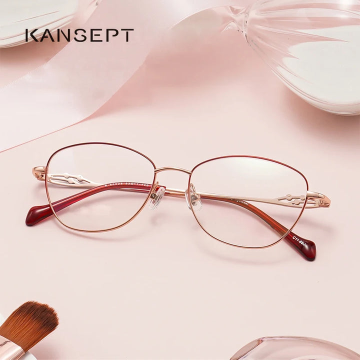 Kansept Women's Full Rim Round Square Alloy Eyeglasses 50028 Full Rim Kansept   