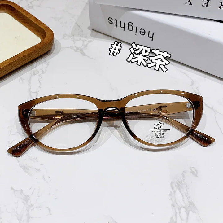 Zirosat Women's Full Rim Oval Cat Eye Tr 90 Alloy Eyeglasses 81069