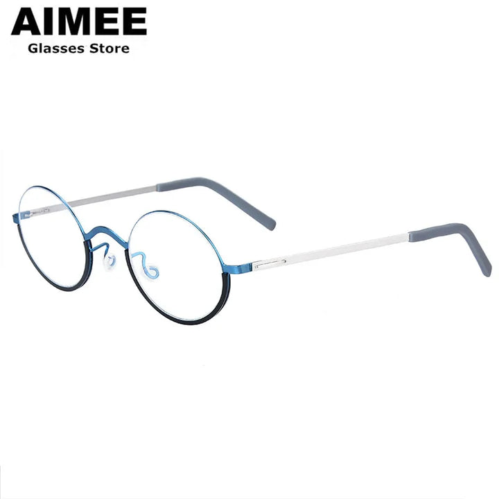 Aimee Women's Full Rim Oval Screwless Titanium Eyeglasses 198801