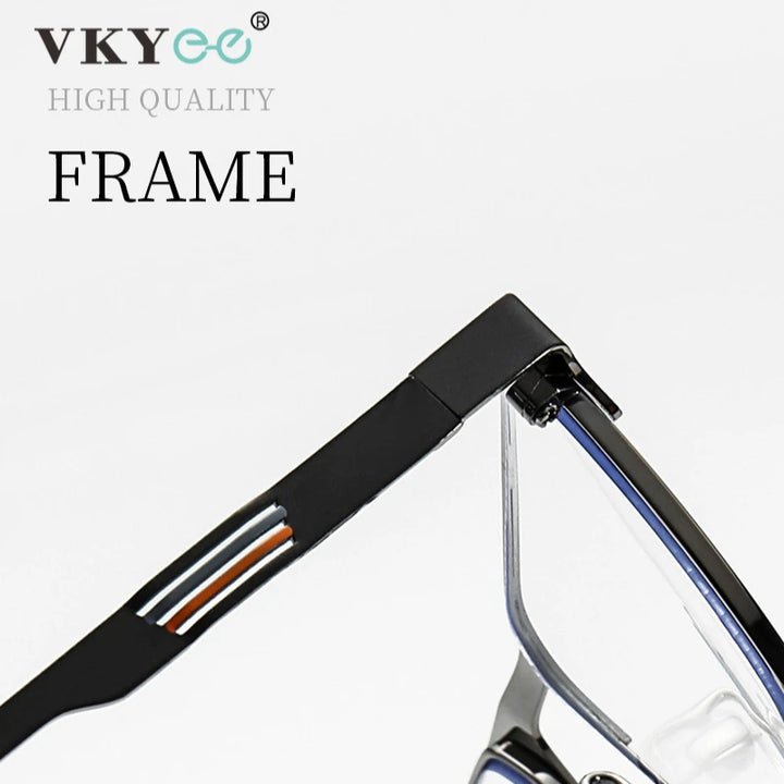 Vicky Women's Full Rim Brow Line Square Alloy Reading Glasses 46915 Reading Glasses Vicky   