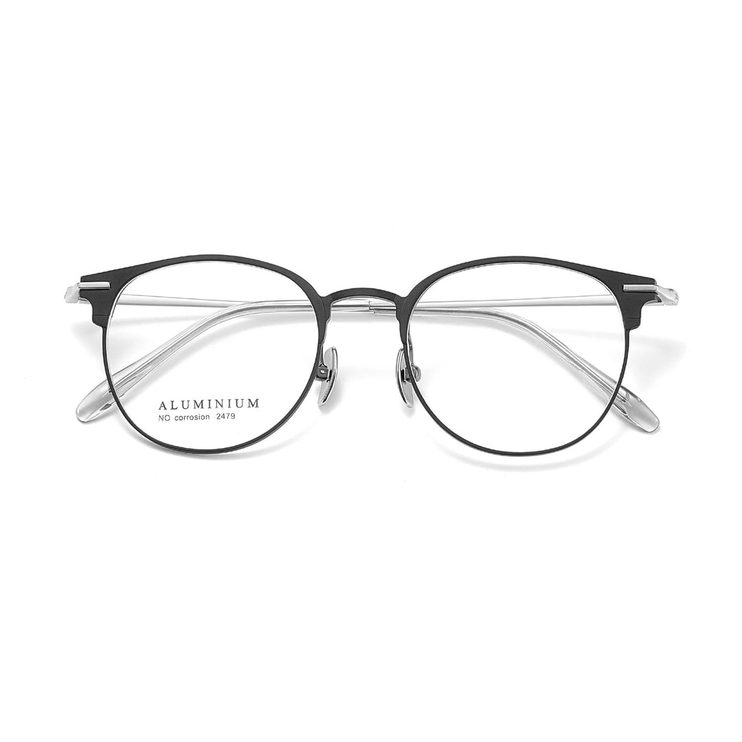 Yimaruili Unisex Full Rim Round Aluminum-Magnesium Eyeglasses 662479