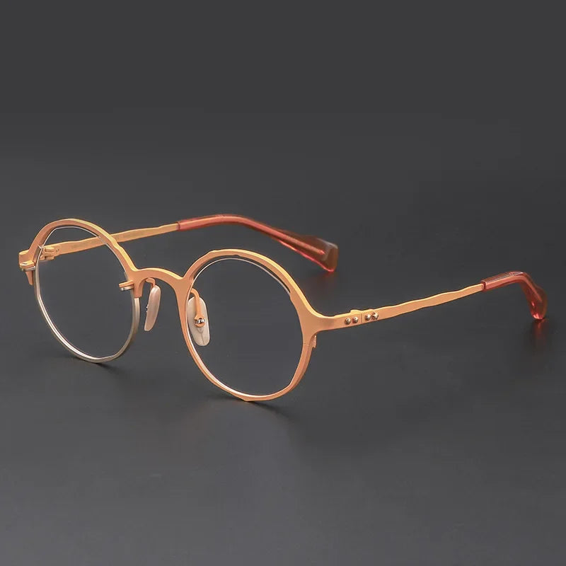 Muzz Unisex Full Rim Round Titanium Eyeglasses 370052