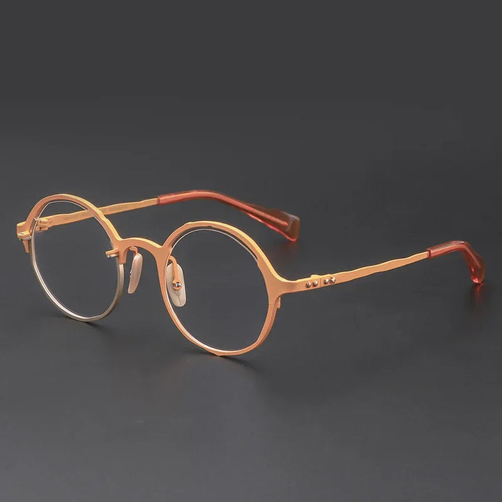 Muzz Unisex Full Rim Round Titanium Eyeglasses 370052