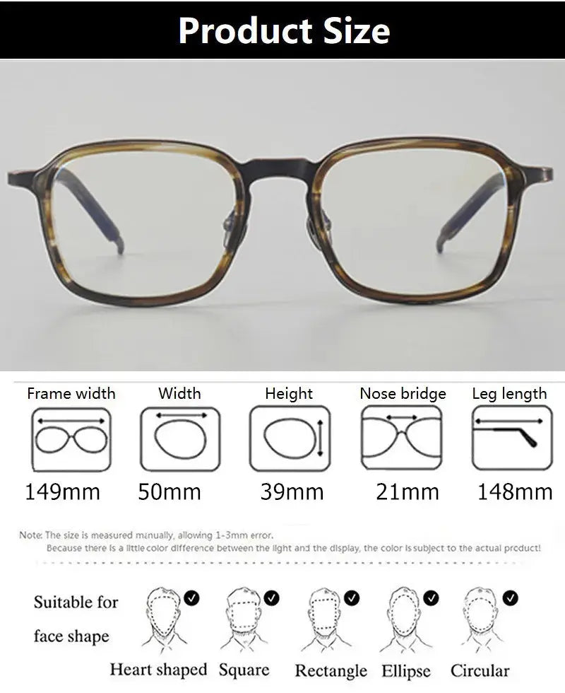 Aimee Unisex Full Rim Big Square Titanium Acetate Eyeglasses 410137 FuzWeb