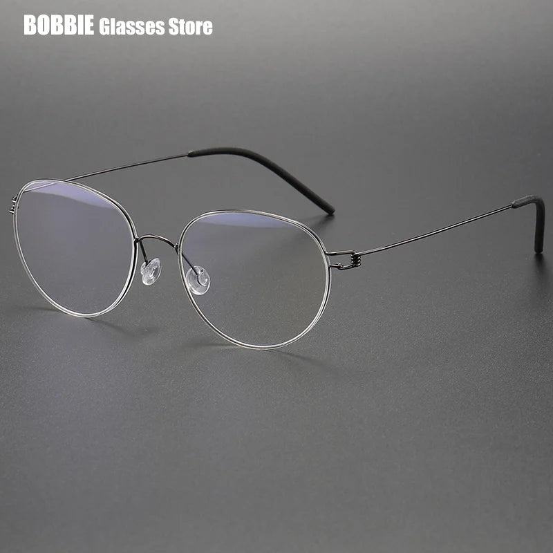 Bobbie Women's Full Rim Oval Round Screwless Titanium Eyeglasses 524317