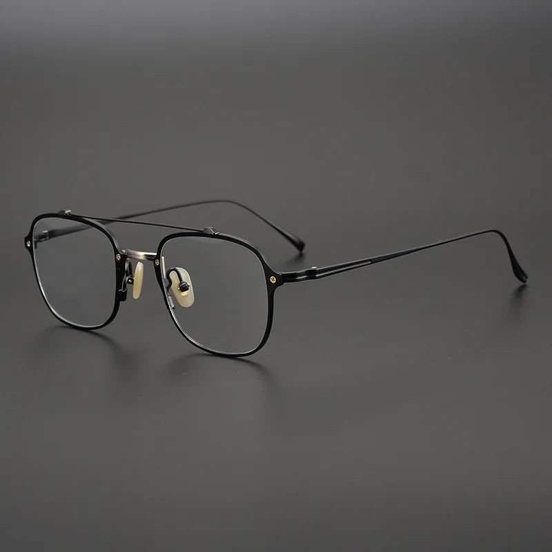 Aimee Unisex Full Rim Square Double Bridge Titanium Eyeglasses 80810 Full Rim Aimee   