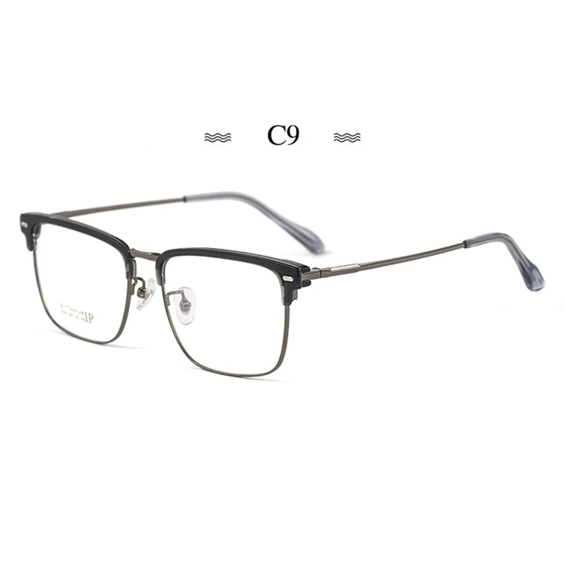 Hotochki Unisex Full Rim Square Titanium Acetate Eyeglasses 23202 Full Rim Hotochki C9  