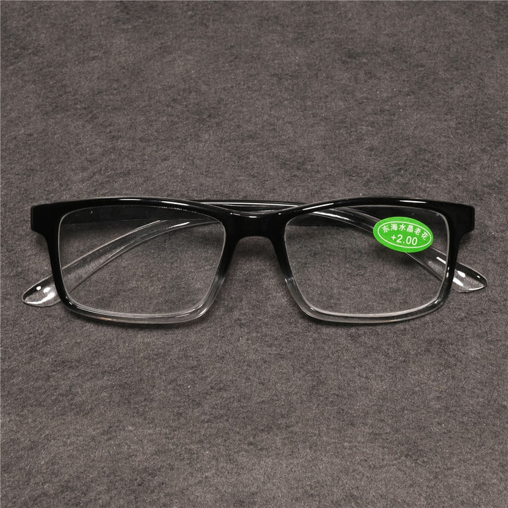 Cubojue Unisex Full Rim Square PC Plastic Presbyopic Reading Glasses Reading Glasses Cubojue +100 Black 