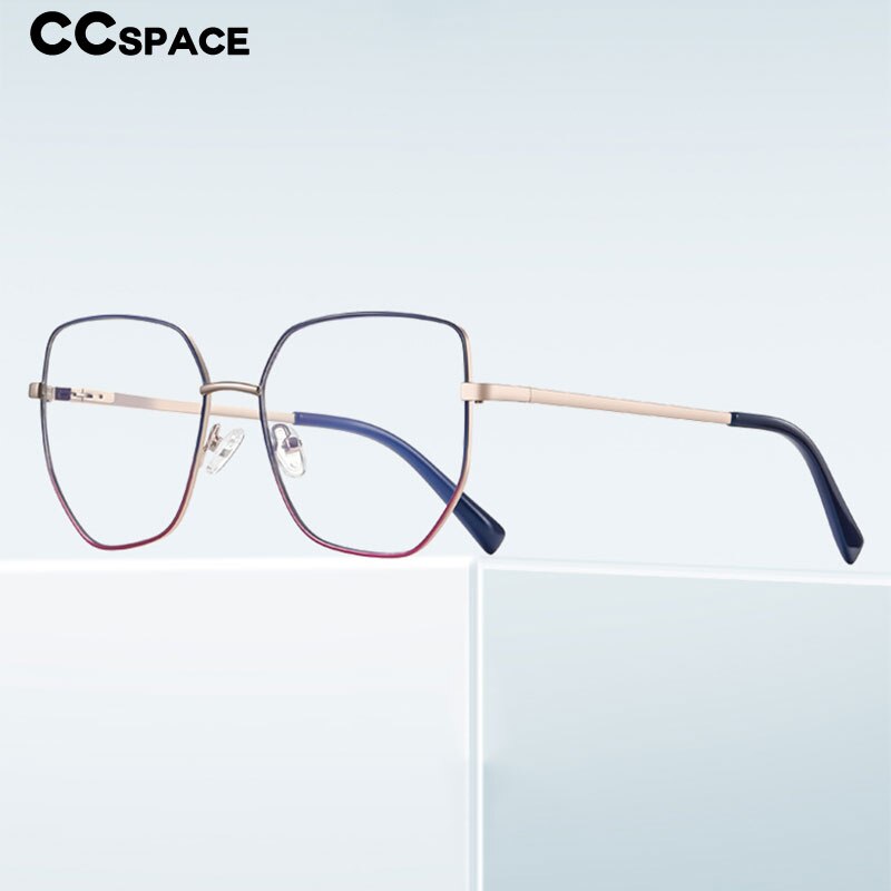 CCspace Unisex Full Rim Irregular Square Alloy Eyeglasses 56272 Full Rim CCspace   