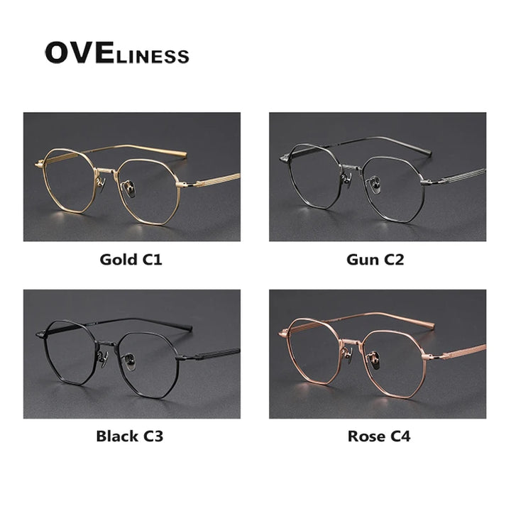 Oveliness Unisex Full Rim Irregular Oval Titanium Eyeglasses O7301 Full Rim Oveliness   