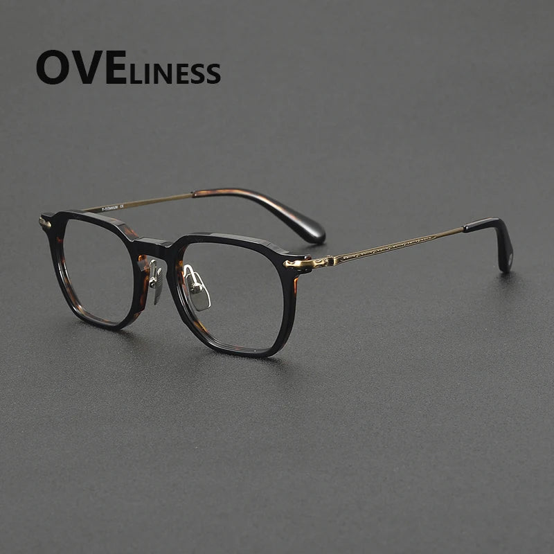 Oveliness Unisex Full Rim Square Titanium Acetate Eyeglasses 322146