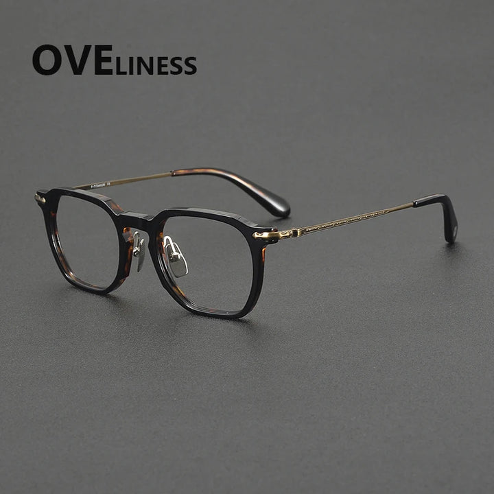 Oveliness Unisex Full Rim Square Titanium Acetate Eyeglasses 322146