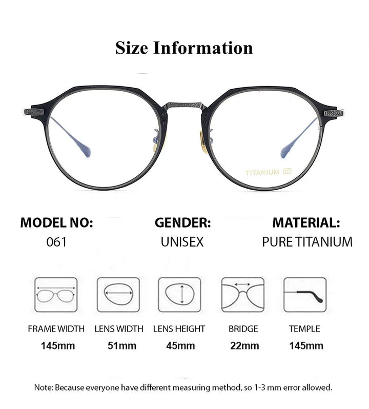 Summer Flower Unisex Full Rim Flat Top Round Titanium Acetate Eyeglasses 84061 Full Rim Summer Flower