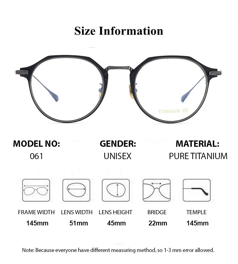 Summer Flower Unisex Full Rim Oval Titanium Acetate Eyeglasses 611061