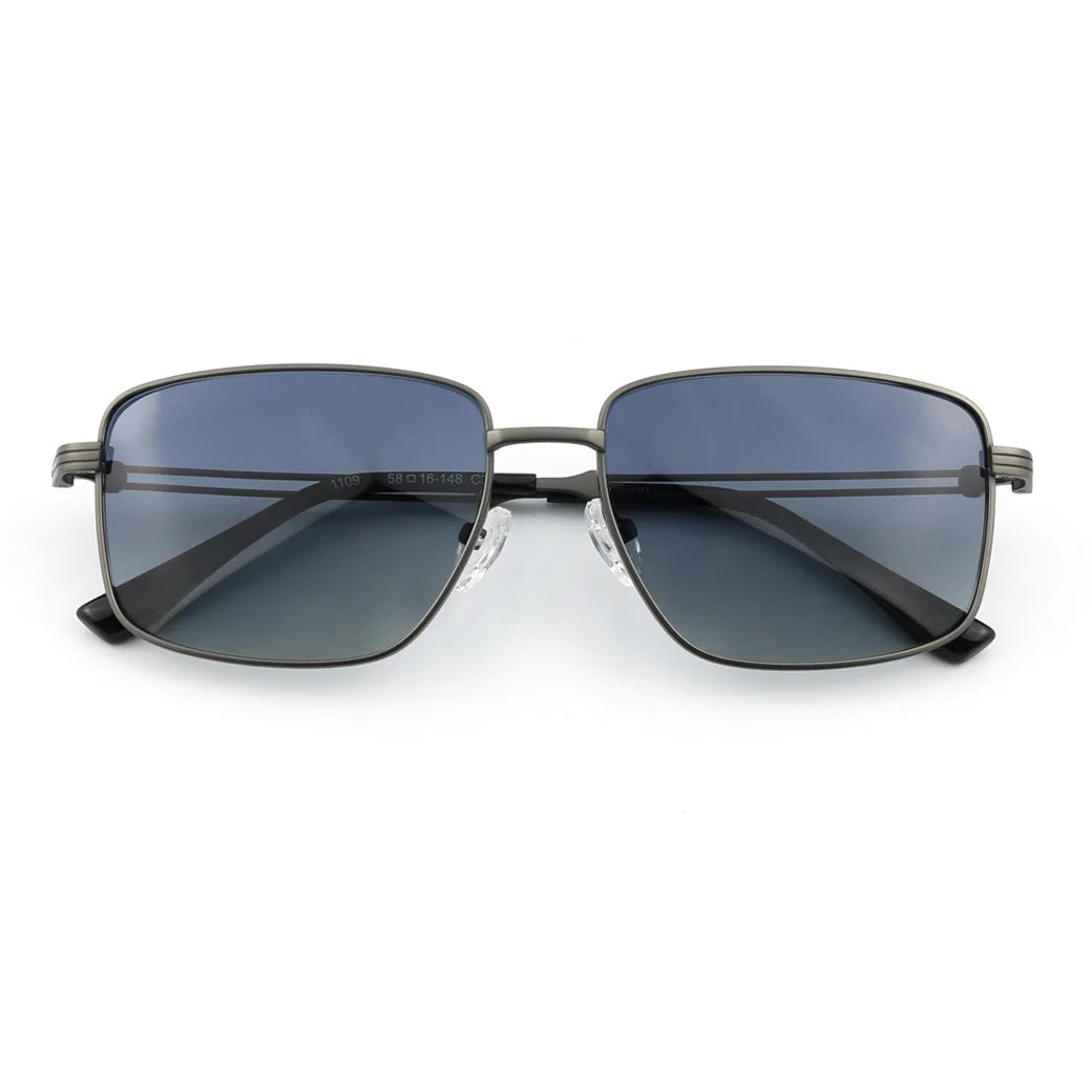 Black Mask Men Full Rim Square Titanium Polarized Sunglasses BM-1109S