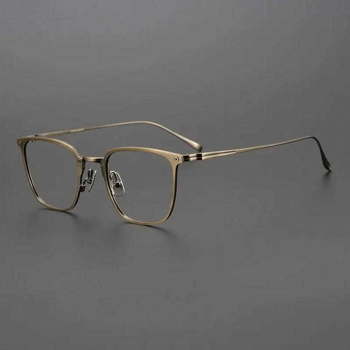 Black Mask Unisex Full Rim Square Titanium Eyeglasses Kj40 Full Rim Black Mask Bronze  