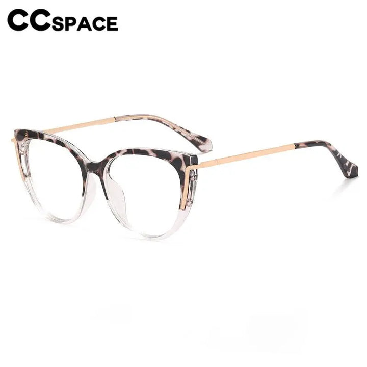 CCSpace Women's Full Rim Cat Eye Tr 90 Titanium Eyeglasses 56963 Full Rim CCspace   