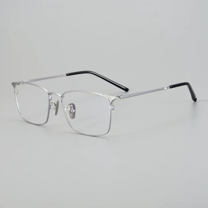 Aimee Unisex Full Rim Square Titanium Eyeglasses 96120 Full Rim Aimee Silver  