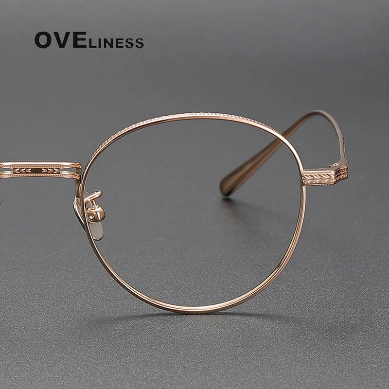 Oveliness Unisex Full Rim Round Titanium Eyeglasses 14027 Full Rim Oveliness   