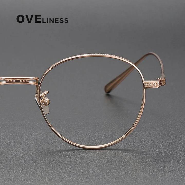 Oveliness Unisex Full Rim Round Titanium Eyeglasses 14027 Full Rim Oveliness   