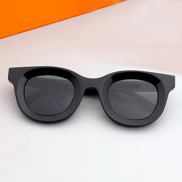 Black Mask Men's Full Rim Square Thick Acetate Sunglasses 496688
