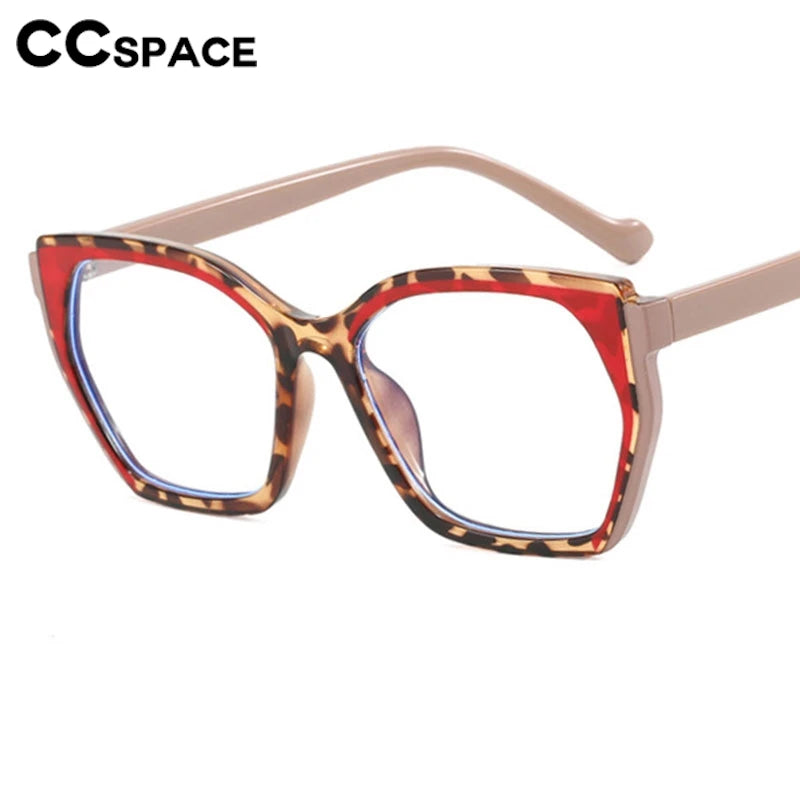 CCspace Women's Full Rim Square Tr 90 Titanium Eyeglasses 302181 Full Rim CCspace   